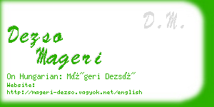 dezso mageri business card